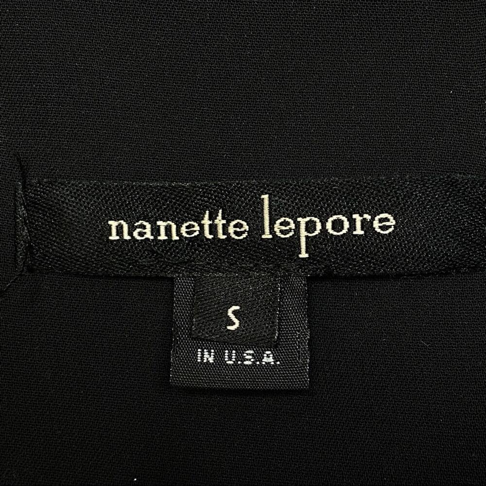 Nanette Lepore Zen Silk Floral Blouse Womens Size S Purple Black Bell Sleeve - Picture 13 of 16